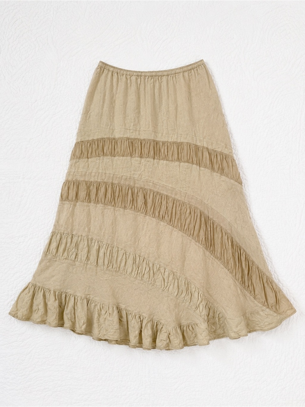 Y2K 100% linen cottagecore skirt - Picture 2 of 9